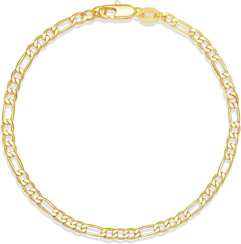 Amazon Essentials 14K Gold Plated Figaro Chain Bracelet...