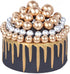 16pcs Ball Shaped Cake Topper Cake Picks Pearl Ball DIY Cake Insert Topper Cup Cake Topper Set Toothpick for Party Birthday Cake Baby Shower Weddi...
