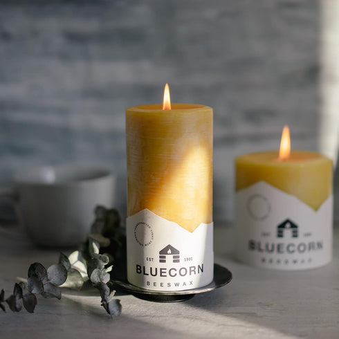 Bluecorn Beeswax 100% Pure Beeswax Pillar Candles | Natural Beeswax Candles, Unscented Yellow Candles | Soy, Paraffin, & Fragrance Free | 3x3, 50 ...