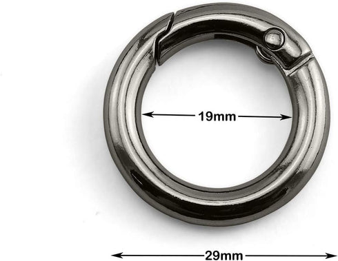 6pcs 29mm Round Spring Snap Hooks Clip DIY Accessories for Handbag Purse Shoulder Strap Key Chains Buckle Zinc Alloy Circle Round Metal Spring Key...