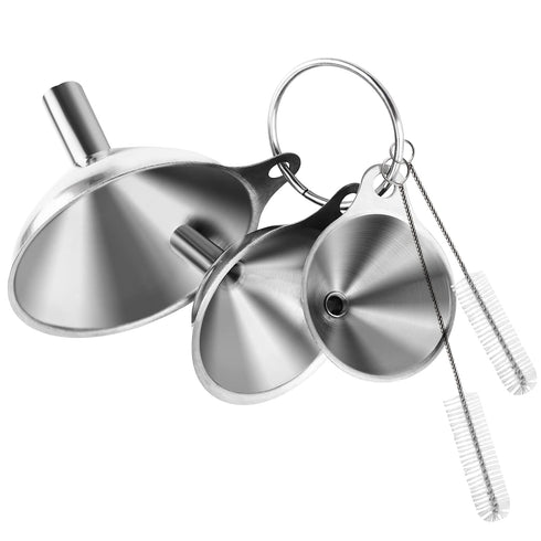 6 Pcs Stainless Steel Mini Funnels for Kitchen use. Large Tiny Small Funnel Set of 3, Metal Cooking Powder Food Grade Flask Funnels for Filling Bo...