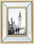 Isaac Jacobs 4x6 Gold Beveled Mirror Picture Frame - Classic Mirrored Frame with Deep Slanted Angle Made for Wall Décor Display, Photo Gallery and...
