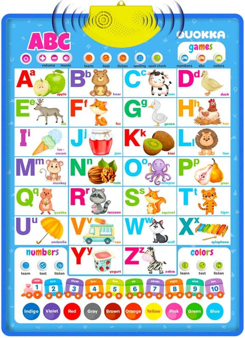 QUOKKA Educational Toys for Kids 5-7 Year Old - Vertical ABC Learning Wall Chart for Toddlers Age 3 4 6+ - Interactive Speech Therapy Poster Boy G...