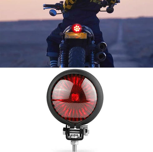 DREAMIZER Motorcycle Tail Light Red 8 LED Stop Lamp Compatible With Chopper Bobber Cafe Racer Bike...