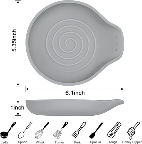 Silicone Spoon Rest for Stove Top - BPA-Free, Heat-Resistant Spoon Holder - Spoon Rest for Kitchen Counter - Large Cooking Utensil Rest for Spoons...