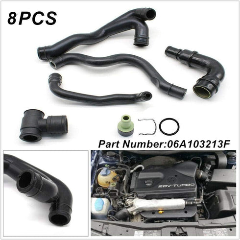 06A103213F Engine Crankcase Breather Hose Fit for Jetta for Audi VW 1.8T MK4 (8Pieces)...