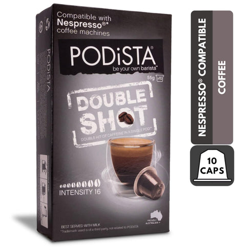 Podista Nespresso Compatible Capsules Double Shot Pods - Extra Intense - 10 Pod Package...