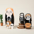 Halloween Themed Girls Nesting Dolls Skeleton Pumpkin Ghost Puppy Wooden Russian Nesting Doll Matryoshka Kid Stacking Toy Gift Dolls for Home Haun...