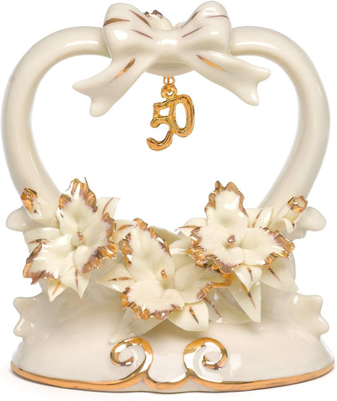 Wedding Accessories 50th Anniversary Porcelain Cake Top, 4.5-Inches Tall...