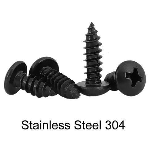M5*35mm Black Self Tapping Screws, Phillips Pan Head Zinc Plating 304 Stainless Steel Screws, Fasteners Bolts for Plastic Wood Furniture and Drywa...