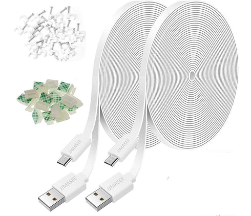 2Pack 26FT Power Extension Cable for Wyze Cam V3/V4/OG/V3 Pro, Arlo Essential, Eufy, SimpliSafe, KasaCam, Blink (Not for Wyze Pan v3), Charging Po...