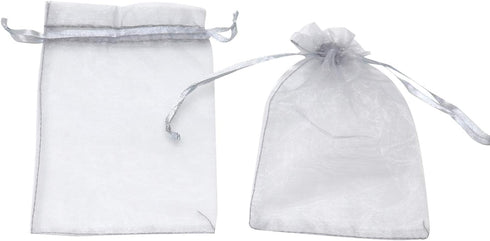 100Pcs Organza Bags with Drawstring 4x6 Inches, Small Mesh Jewelry Candy Pouches Wedding Party Christmas Favor Gift Bags (Gray)...