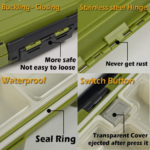 YUKI Fishing Lure Boxes, Bait Storage Case Fishing Tackle Storage Trays Accessory Boxes Thicker Plastic Hooks Organizer Containers for Vest Castin...