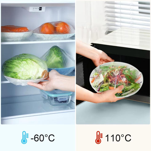 200pcs Plastic Elastic Bowl Covers Reusable, Bowl Covers For Bread Proofing, Elastic Food Storage Covers, Plastic Bowl Covers for Bread Rising, El...