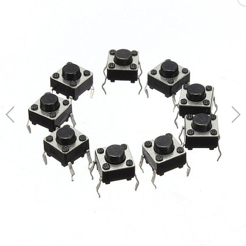 100Pcs 6x6x5 mm Miniature Micro Momentary Tactile Tact Touch Push Button Switch Quality Switch SPST Miniature/Mini/Micro/Small PCB...