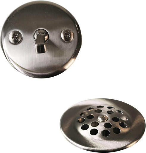 Westbrass R92-07 3-1/8" Trip Lever Tub Trim Set with 2-Hole Overflow Faceplate, Satin Nickel...