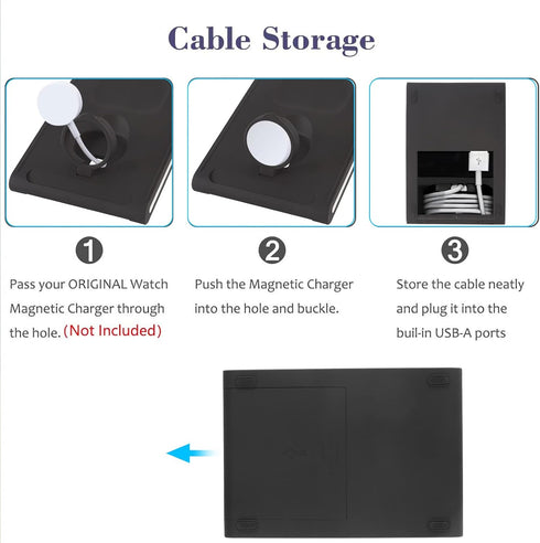 Portable Fast Wireless Charger, 4 in 1 Qi Fast Wireless Charging Station, Detachable Wireless Charger Station for iPhone 13/12/12 Pro/11/11 Pro/XR...