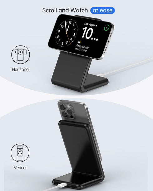 Wireless Charger for Magsafe Charger, Magnetic iPhone Charger w/ 30W Adapter & 5ft Long Braided Cable, Fast Wireless Charging Stand for iPhone 15/...