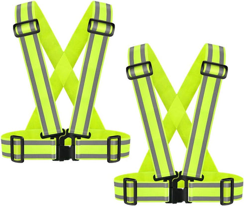 2Pack High Visibility Reflective Safety Vest | Lightweight,Adjustable & Elastic | Hi Vis Running Gear for Walking,Cycling,Construction Workers,Men...