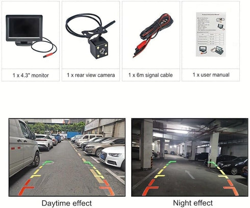 4.3 Inch TFT LCD Car Monitor Vehicle Rear View Reverse Backup Car LED Camera Video Parking System for Cars,Trucks,Pickups,Suvs, Easy Install...