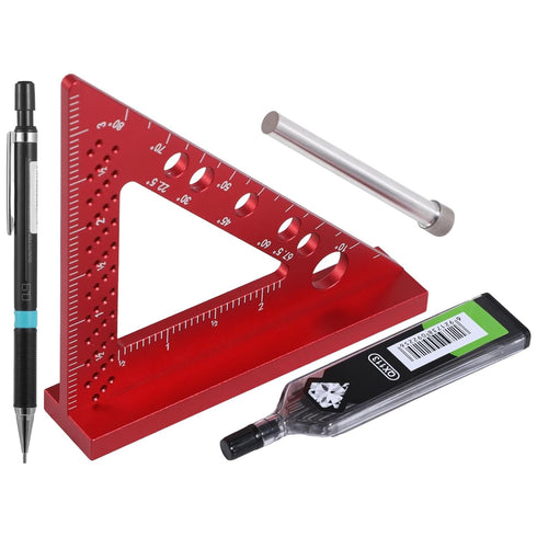 Small Carpenter Square Woodworking - Small Square Tool with Fixed Angle Pin and 0.9mm Mechanical Pencil - Precision Accurate Mini Carpenter Square...