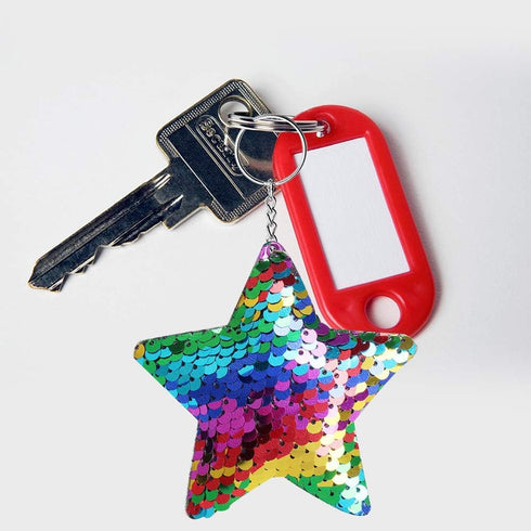 Outee Sequin Keychain 15 Pcs Flip Sequin Keychain for Mermaid Tail Clover Cat Animals Shape Christmas Gift Party Favors for Kids Adults Party Favo...