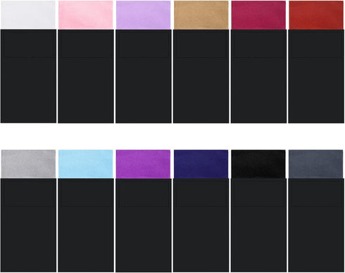 12 Pcs Men's Flat Prefolded Pocket Square Masculine Polyester Suit Rectangular Pocket Square Handkerchief on Card, 12 Colors...