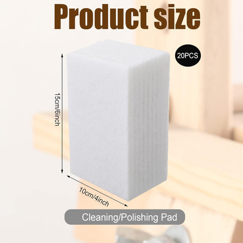 20 Pieces White Scrubbing Pad Non Woven Pads Scouring Pad Non Scratch Multipurpose Scouring Sponge Abrasive Hand Pad Multi Surface Scrubber Pads f...