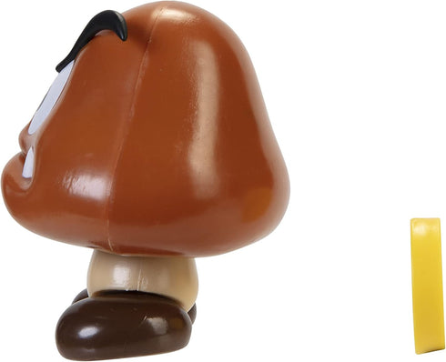 Super Mario Action Figure 4 Inch Goomba Collectible Toy with Coin Accessory...
