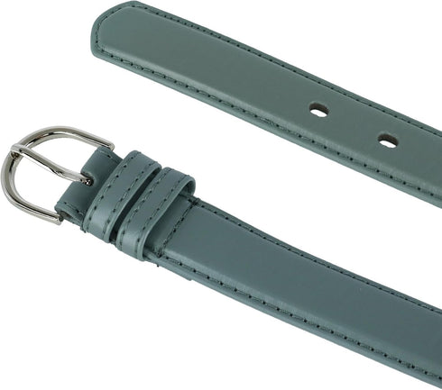 CTM® Women's Leather 1 1/8 Inch Dress Belt, L, Grey...