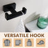 APLusee Double Robe Towel Hook, Stainless Steel Square Dual Coat Hook, Utility Bath Kitchen Storage Hanger Holder, Matte Black...