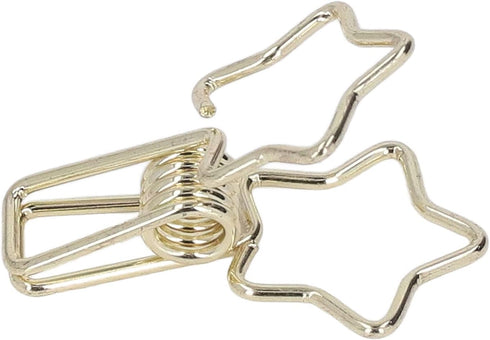 100Pcs Tail Clips, Star Shape Small Clips Decorative Paper Clips for Office School Home Desk Supplies (Gold)...