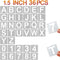 1.5 Inch Letter Stencils and Numbers, 36 Pcs Alphabet Art Craft Stencils, Reusable Plastic Art Craft Stencils for Wood, Wall, Fabric, Rock, Signag...