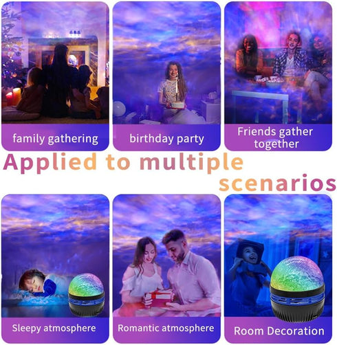 USB 2 in 1 Northern Lights and Ocean Wave Projector,Northern Galaxy Light with Remote Control, Water Ripple Aurora Lamp Bedroom Night Light Projec...