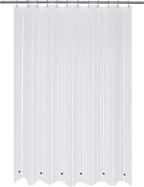 Mrs Awesome Extra Long Shower Curtain Liner with 6 Magnets 72 x 84 inch, Clear PEVA 8G Heavy Duty Thick Plastic Shower Curtain, Waterproof, 72x84...