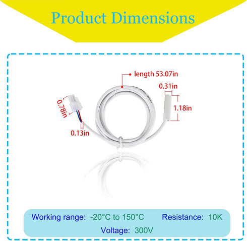 Refrigerator thermistor PTS36-0 Compatible with Dometic Refrigerator Models Such as Dometic RM2652/RM1350/RM2351/RM2354/RM2454(2 Pack)...