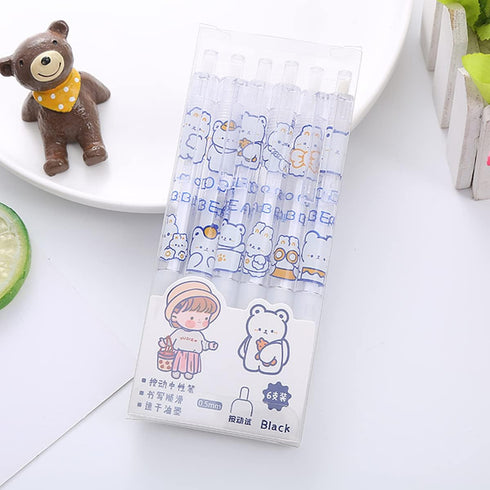 Cute Bear Pens Creative Retractable Gel Pens, Black Gel Ink Pens, 0.5mm Fine Pen, Cute Pens Kawaii Ball Point Pens for Office School Supplies for ...