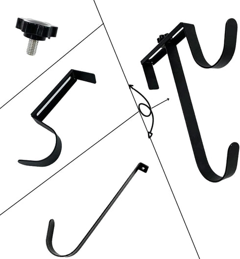 HERSENT Pool Pole Hanger, 2 PCS, Pool Hooks for Pole, Pool Fence Hooks, Metal Hooks for Hanging Pool Tool Leaf Rakes, Nets, Brushes, Skimmers, Adj...