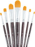 Transon 7pcs Artist Filbert Paintbrush Set for Acrylic Watercolor Gouache Oil and Body Painting...