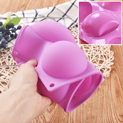 Newk 5 Holes Semi Sphere Silicone Mold, 3 Packs 5-Cavity Half Sphere Mold for Making Chocolate Bomb, Cake, Jelly, Pudding, Dome Mousse - Purple...