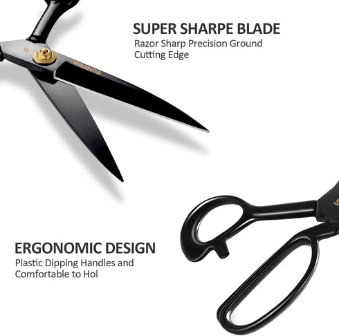 Sewing Scissors, 9 Inch Fabric Dressmaking Scissors Heavy Duty Shears Sharp Cutting for Cutting Fabric, Clothes, Leather, Raw Materials...