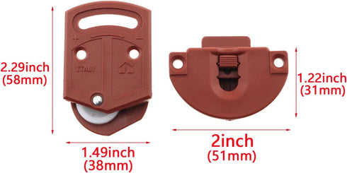 2Pairs Old-fashioned Wardrobe Sliding Door Roller Gear Track Panel Internal Kit, Furniture Sliding Door Pulley Accessories...