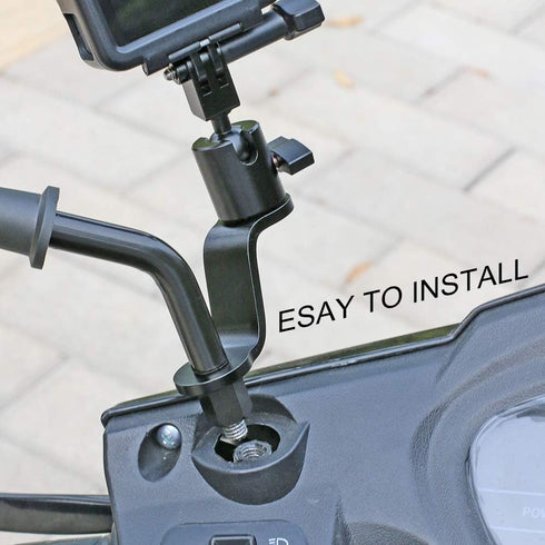 SUREWO Aluminum Motorcycle Rearview Mirror Mount Bracket Holder Compatible with GoPro Hero 12/11/10/9/8/7/6(2018)/5 Black APEMAN AKASO TENKER Camp...