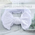 CanB Hair Bow Headband for Infant and Toddler - Stretchy Knot Nylon Baby Accessories (White)...