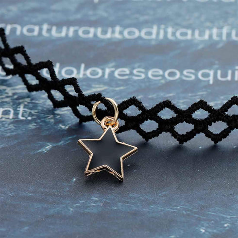 Olbye Elastic Choker Star Necklace Black Tattoo Choker Necklaces for Women and Girls Plastic Minimal Necklace Jewelry...