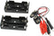 2Sets 2X 1.5V Battery Holder with T Type Wired Battery Alligator Clip Standard Snap Connector kit 3V Thicken Plastic Battery Case...