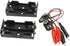2Sets 2X 1.5V Battery Holder with T Type Wired Battery Alligator Clip Standard Snap Connector kit 3V Thicken Plastic Battery Case...