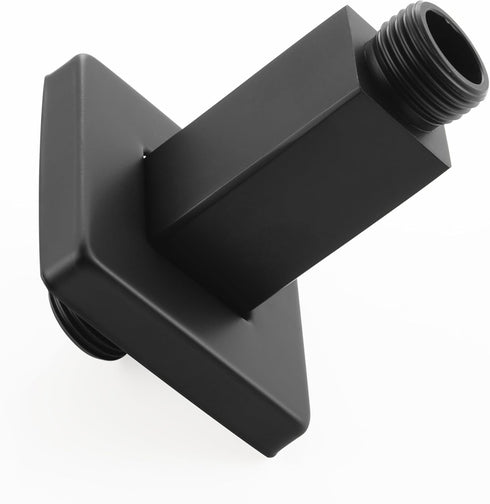 Straight Shower Arm with Flange Ceiling Mount Square Shower Extender for Fixed Shower Head 3 Inch Rainfall Shower Head Arm Extension, Matte Black...