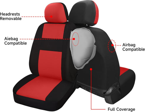 VarCozy Seat Covers for Car Front Pair, Breathable Cloth Front Car Seat Covers, Universal Cloth Seat Covers for SUV Sedan Van, Automotive Interior...