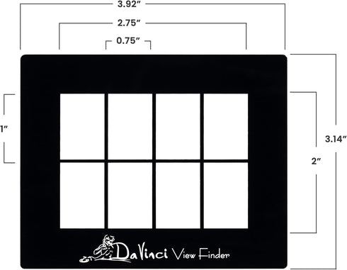 Creative Mark Davinci Artist Viewfinder - 3" x 4" Viewfinder for Drawing Allows Scene or Object in Eight Sections...